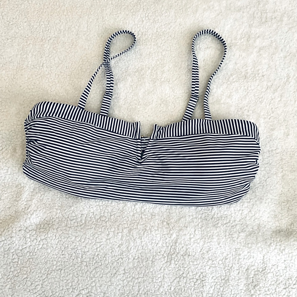 Blue and White Stripped CUTE Bikini Top Size XL NWOT